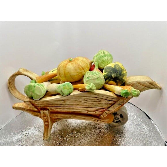 The Tea Pottery Vegetables Cart -Handmade & Painted in ENGLAND - Picture 2 of 11